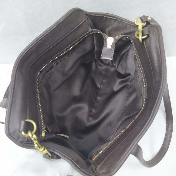 Coach Taylor Signature Light Tan Canvas Mini Tote Cross Body Bag Style# F28641 - Picture 11 of 16